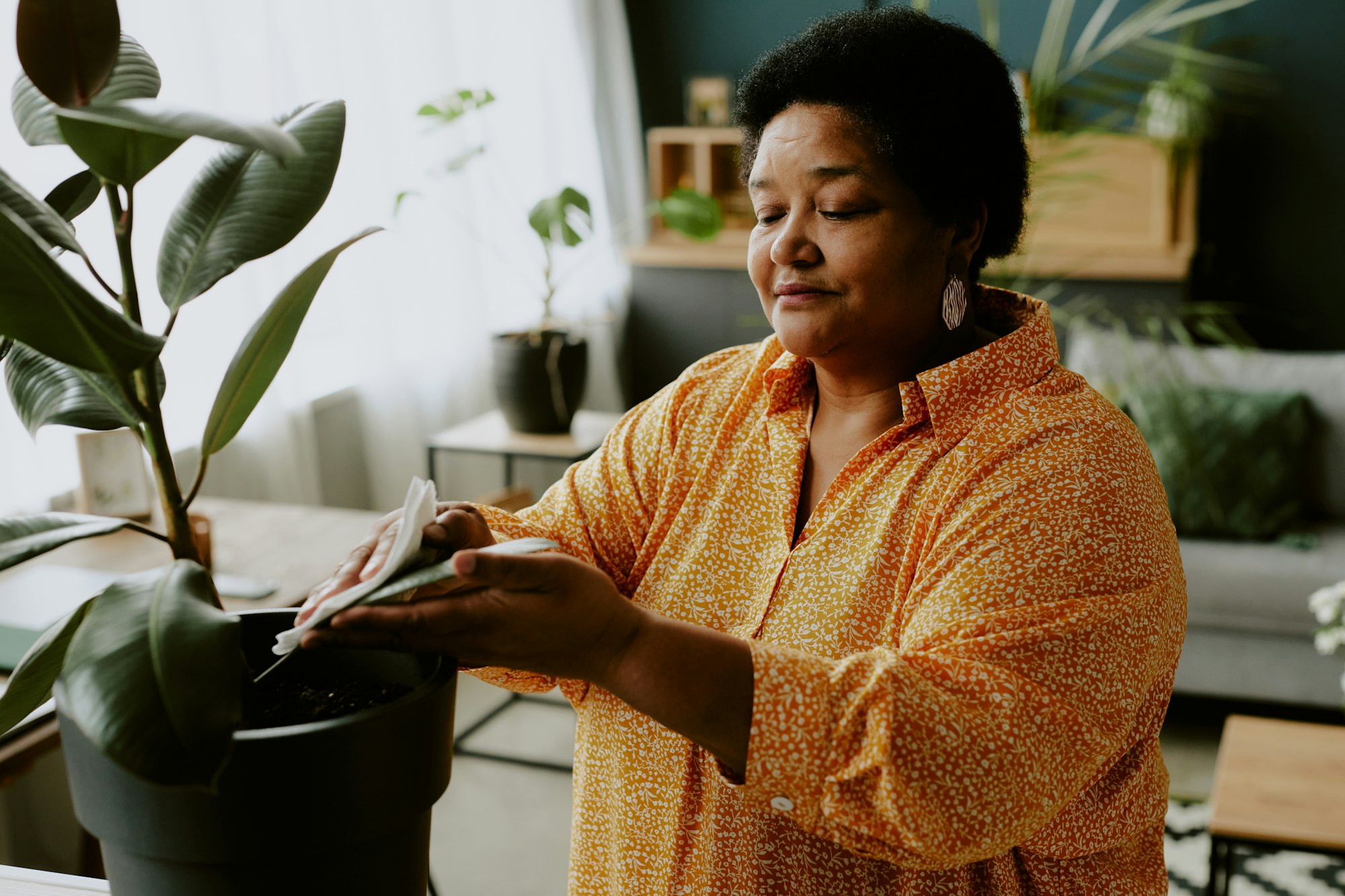 Elderly African American Woman at Home